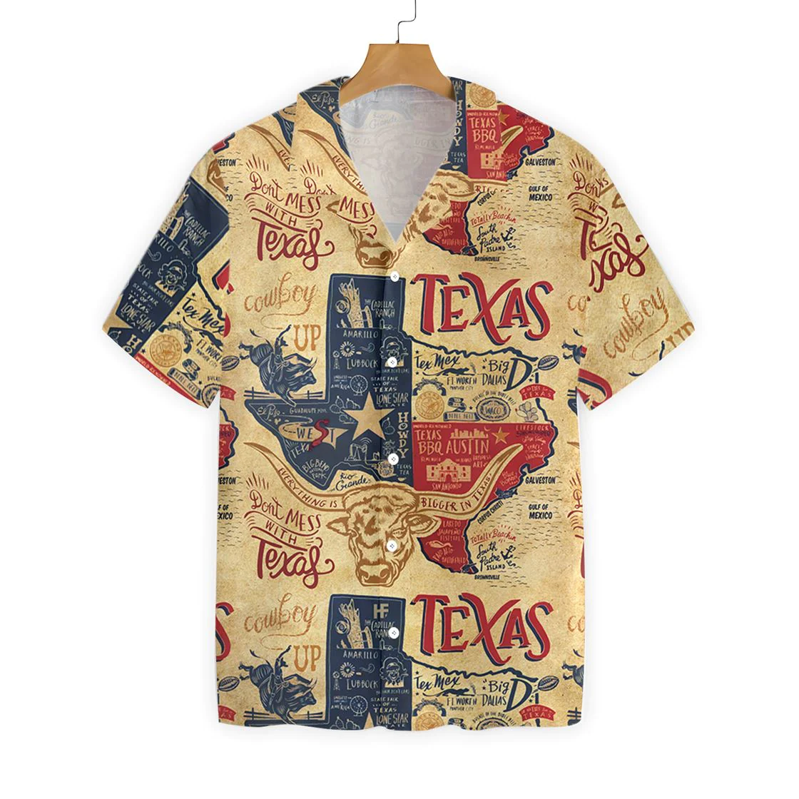 Texas Trendy Hawaiian Shirt Don?T Mess With Texas Longhorns, Trendy Hawaiian Shirts For Men, Women