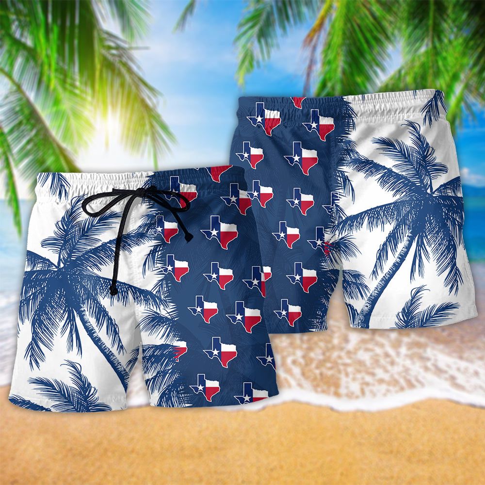 Texas Tropical Summer Peace Life Style Trendy Aloha Hawaiian Beach Shorts