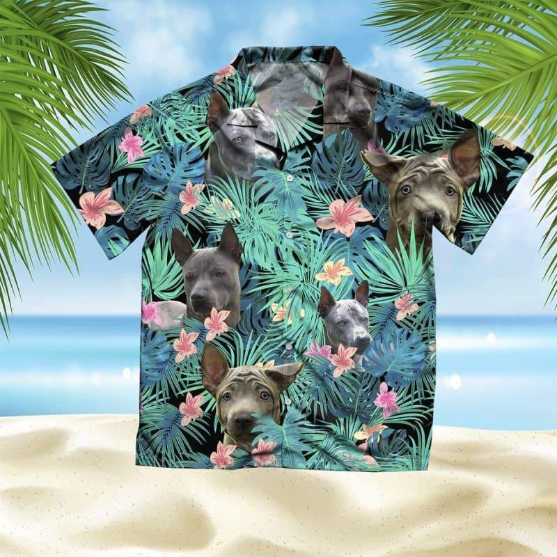 Thai Ridgeback Dog Hawaiian Shirt with Summer Leaves