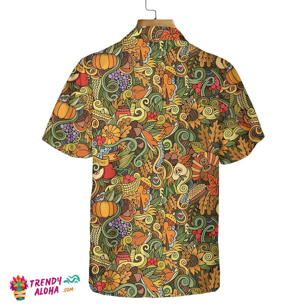 Thanksgiving Autumn Symbols Hawaiian Shirt, Unique Thanksgiving Shirt, Best Gift For Thanksgiving Day
