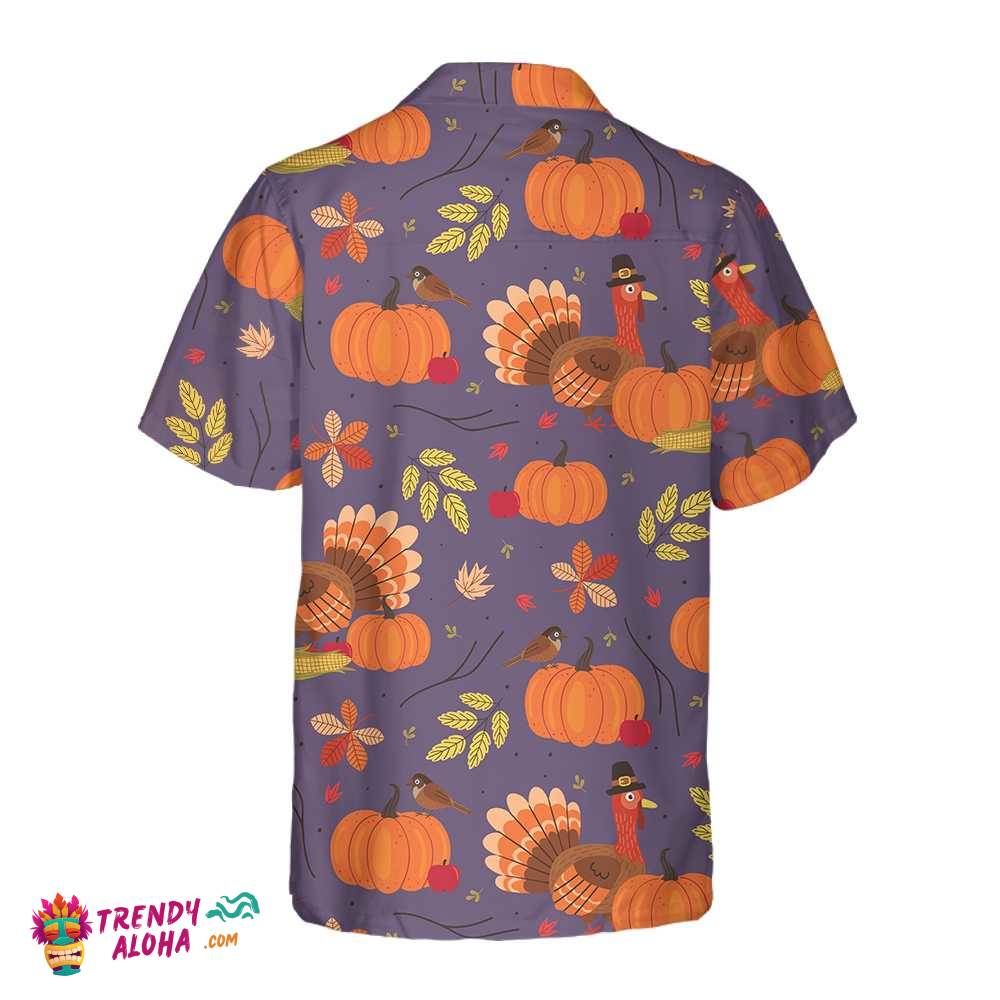 Thanksgiving Day Elements Seamless Pattern Hawaiian Shirt, Unique Gift For Thanksgiving Day