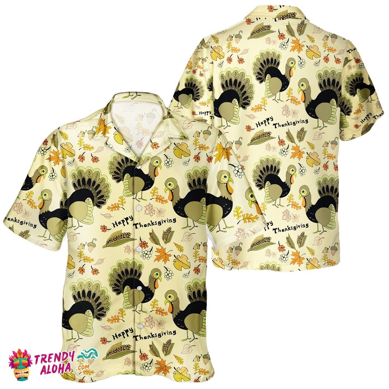 Thanksgiving Day Turkey Fest Unisex Hawaiian Shirt with Autumn Flair