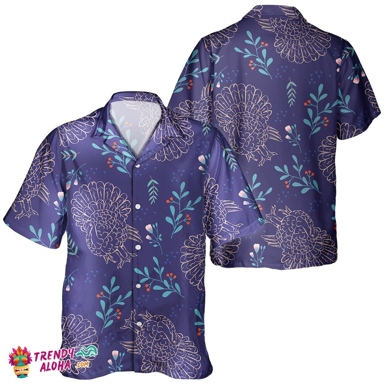 Thanksgiving Day Turkey Pumpkin Unisex Hawaiian Festive Wear