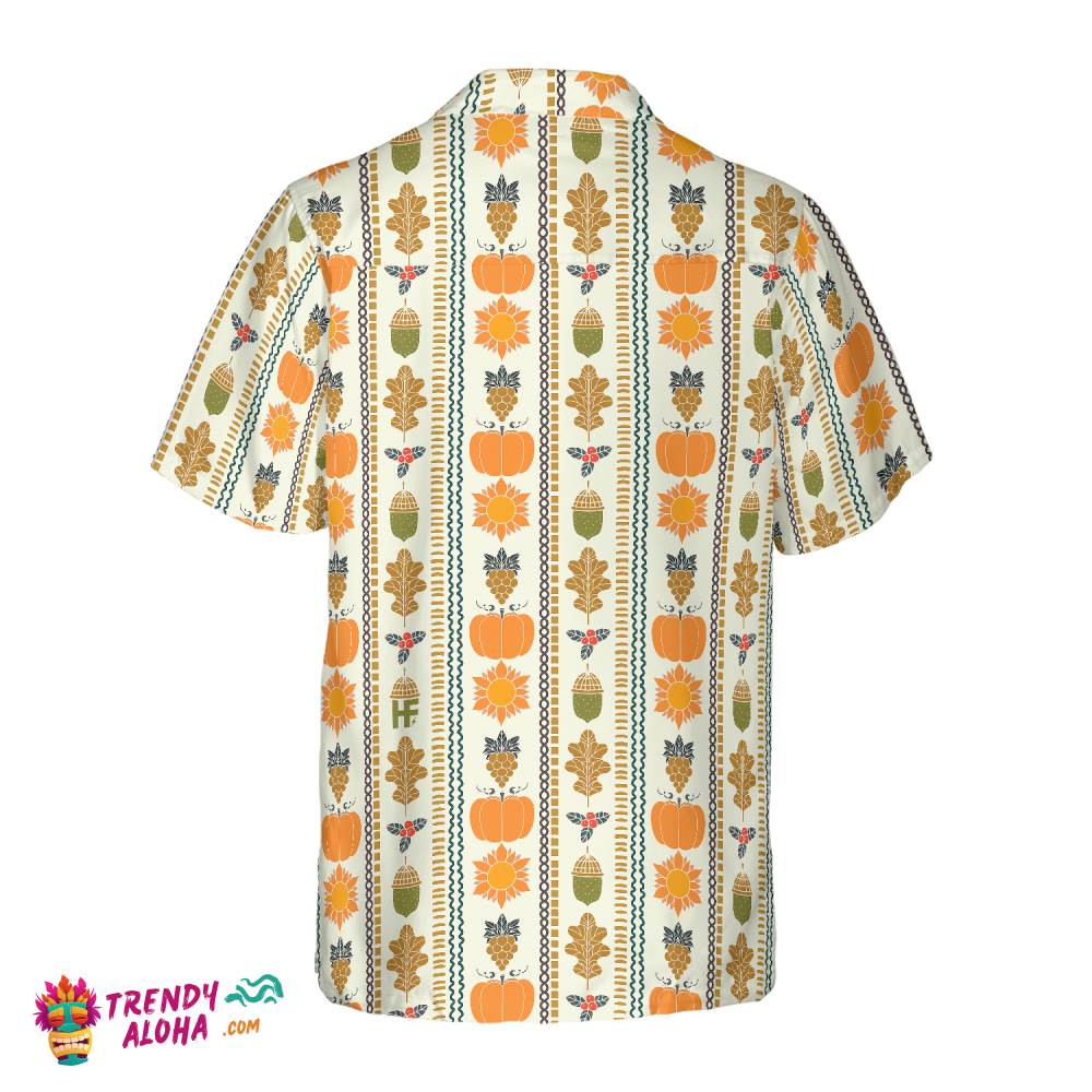 Thanksgiving Day Vertical Pattern Hawaiian Shirt