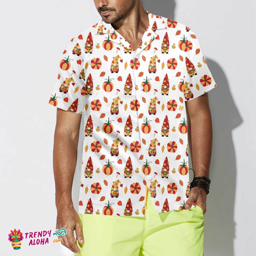 Thanksgiving Gnomes Shirt For Men Thanksgiving Hawaiian Shirt, Seamless Gnomes Thanksgiving Gift