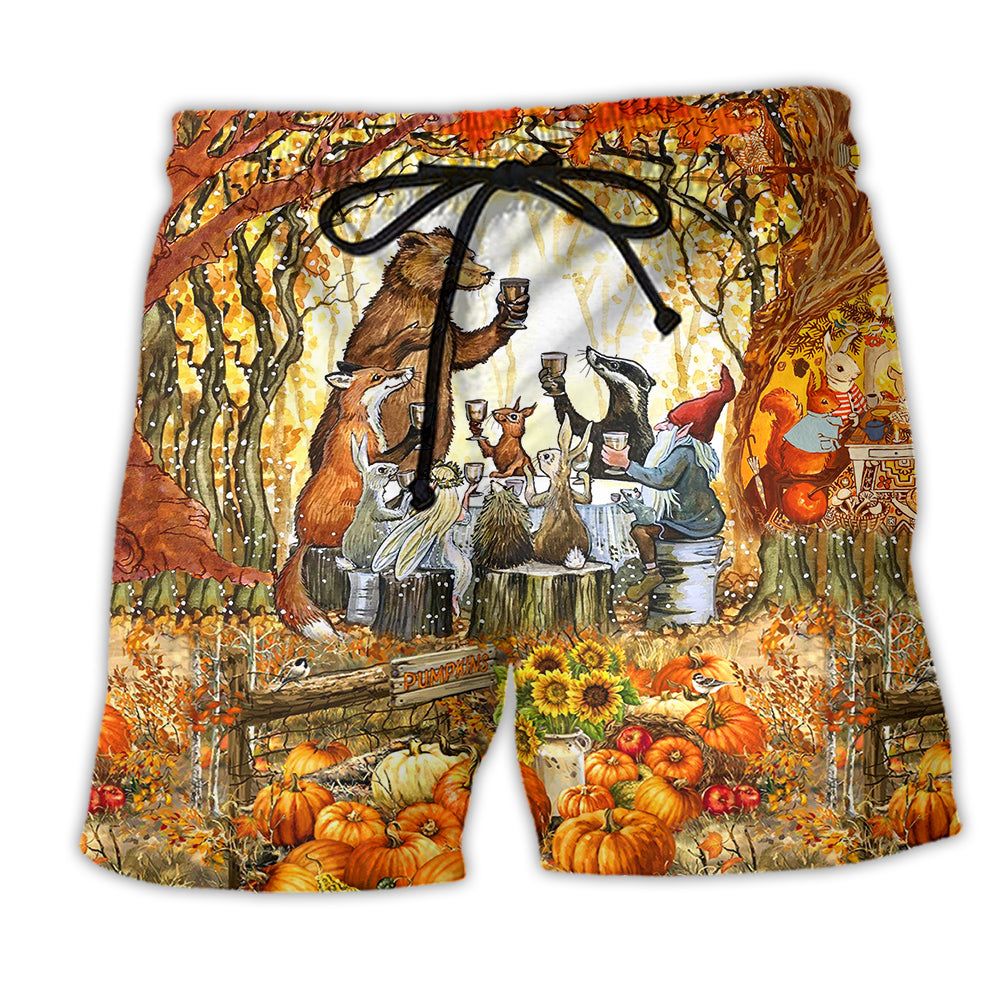 Thanksgiving Grateful Thankful And Blessed Autumn Trendy Aloha Hawaiian Beach Shorts