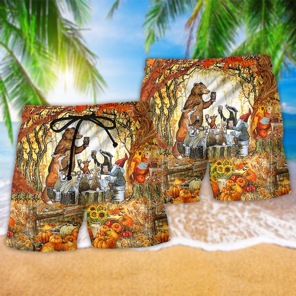 Thanksgiving Grateful Thankful And Blessed Autumn Trendy Aloha Hawaiian Beach Shorts