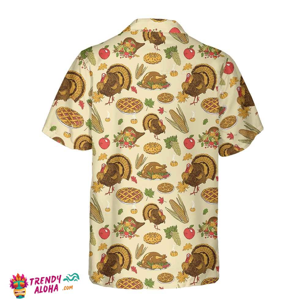 Thanksgiving Pattern Hawaiian Shirt, Fall Vibe Thanksgiving Shirt, Gift For Thanksgiving Day