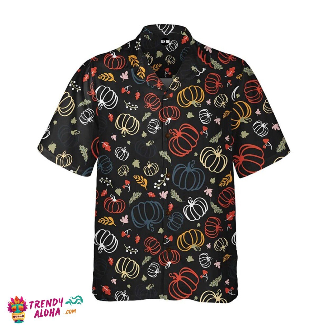 Thanksgiving Pumpkin Pattern Men’s Hawaiian Shirt Festive Unique