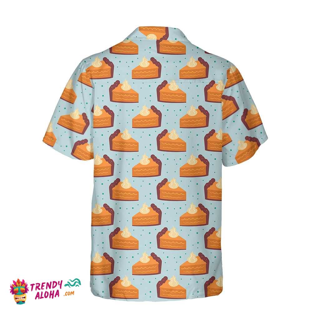 Thanksgiving Pumpkin Pie On Light Blue Hawaiian Shirt, Funny Thanksgiving Shirt, Gift For Thanksgiving Day