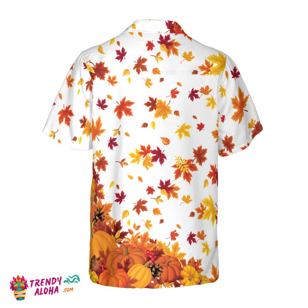 Thanksgiving Pumpkins And Autumn Leaves Hawaiian Shirt