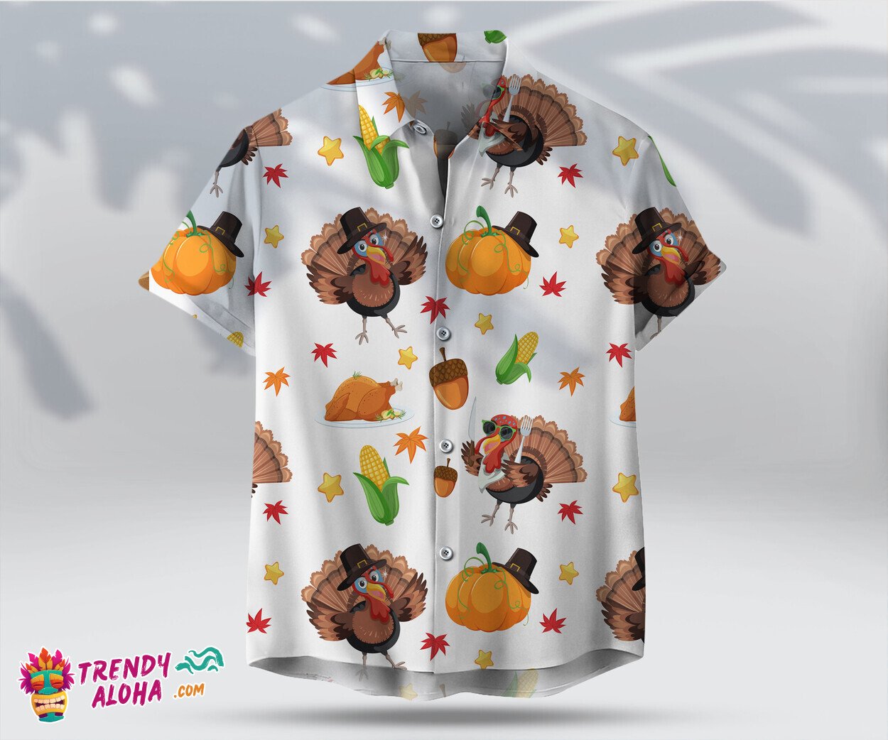 Thanksgiving Turkey Cute Fall Unisex Hawaiian Festive Shirt