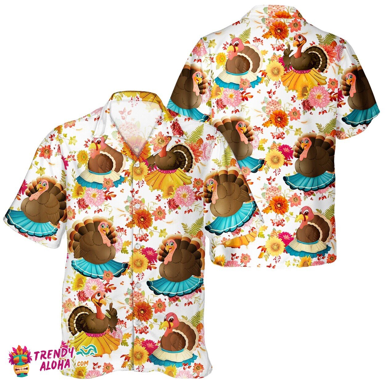 Thanksgiving Turkey Day Unisex Pumpkin Hawaiian Lover Shirt