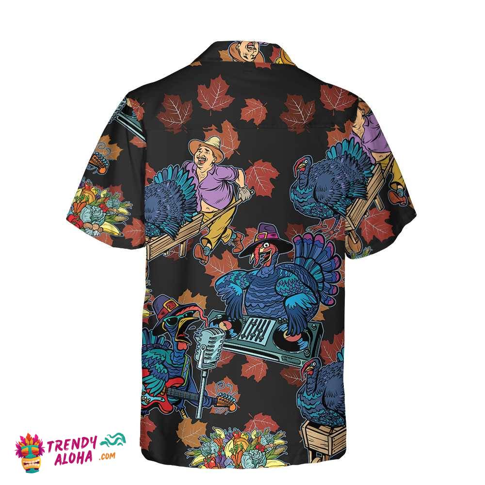 Thanksgiving Turkey Dj At The Party Hawaiian Shirt, Funny Thanksgiving Gobble Shirt, Gift For Thanksgiving Day