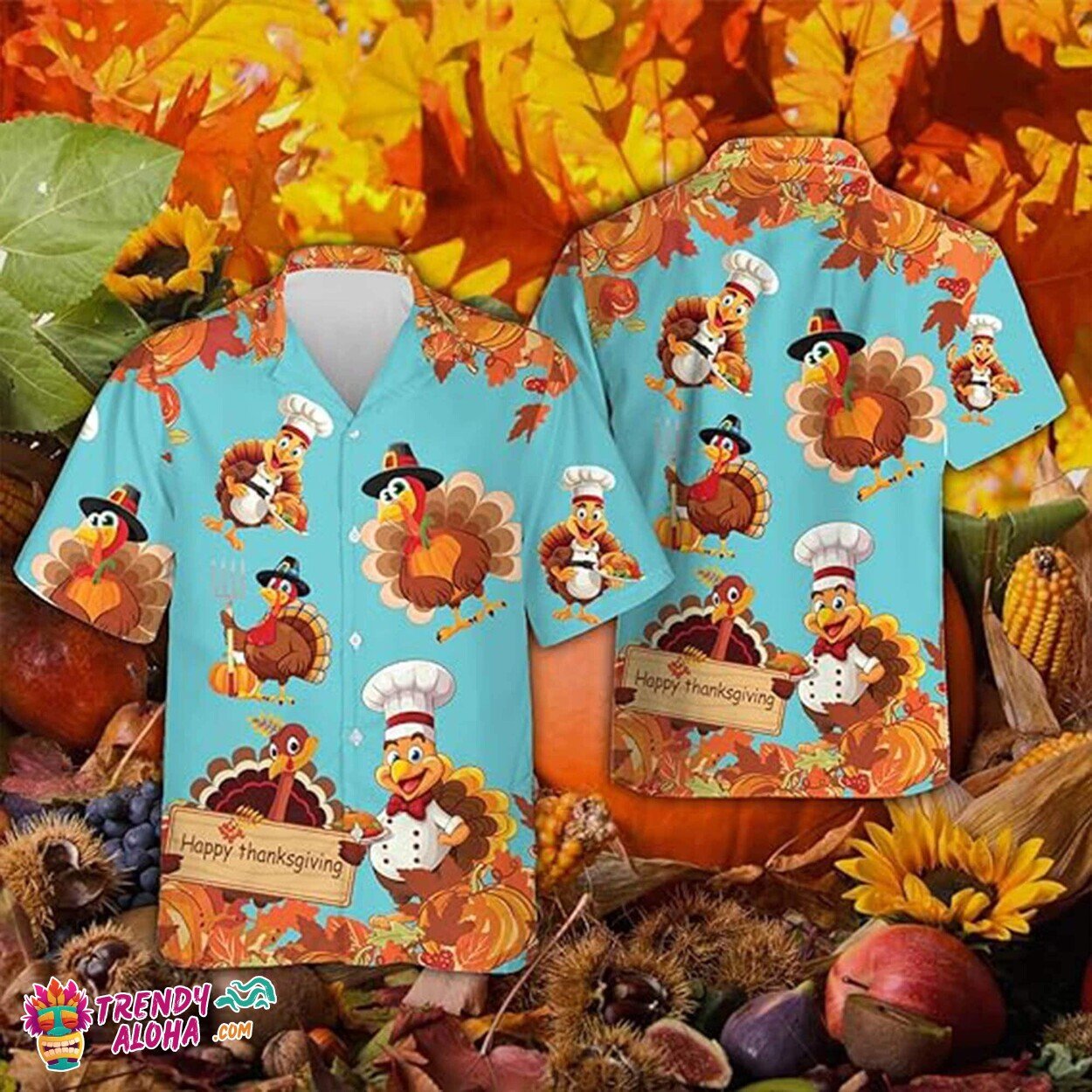 Thanksgiving Turkey Fun Feast Celebration Hawaiian Shirt