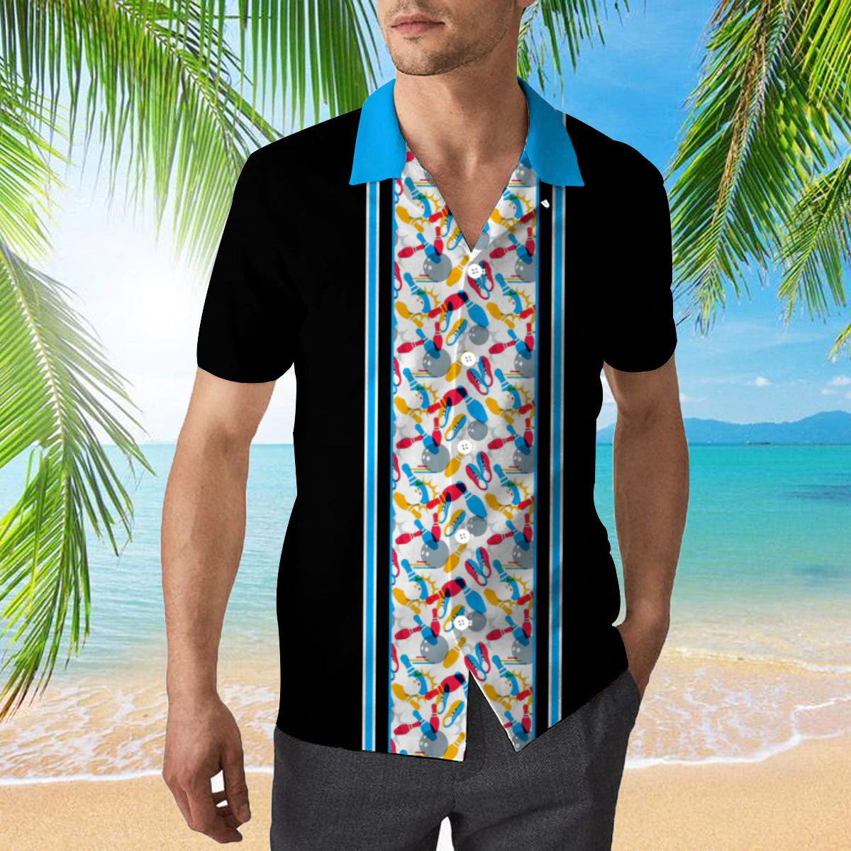 Thats How I Roll Bowling Blue Trendy Hawaiian Shirt  Aloha Shirt