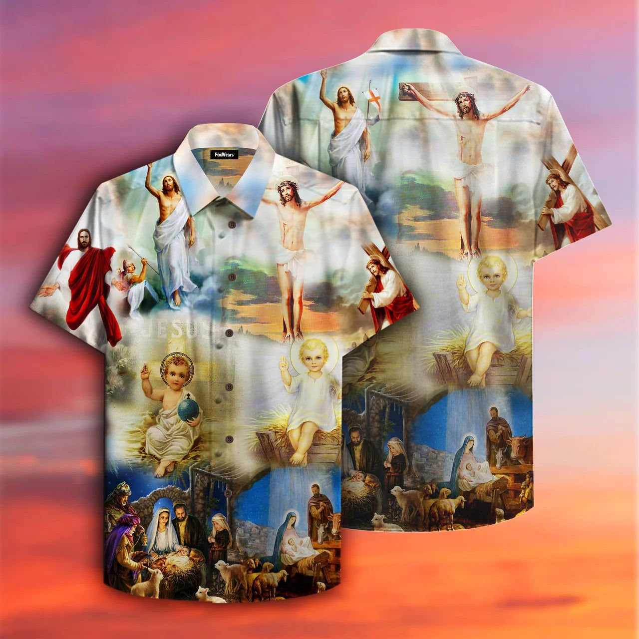 The Born Of Jesus White Aloha Hawaiian Shirts For Men And Women