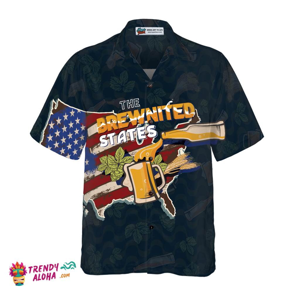 The Brewnited States Hawaiian Shirt For Men, Beer Lovers Aloha Shirts, International Beer Day Shirt