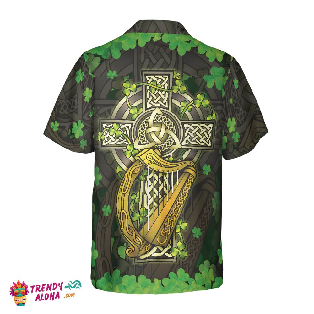 The Celtic Cross Harp Irish Proud Hawaiian Shirt