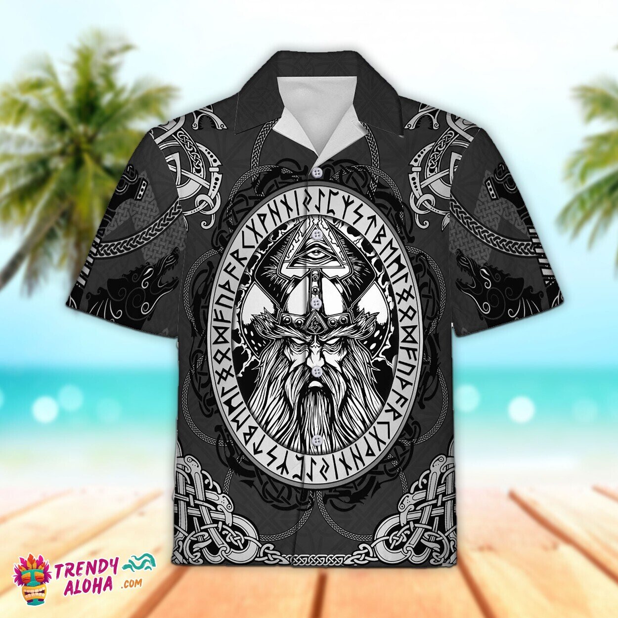 The Odin Custom 3D Printed Unisex Hawaiian Short Sleeve Aloha Shirt