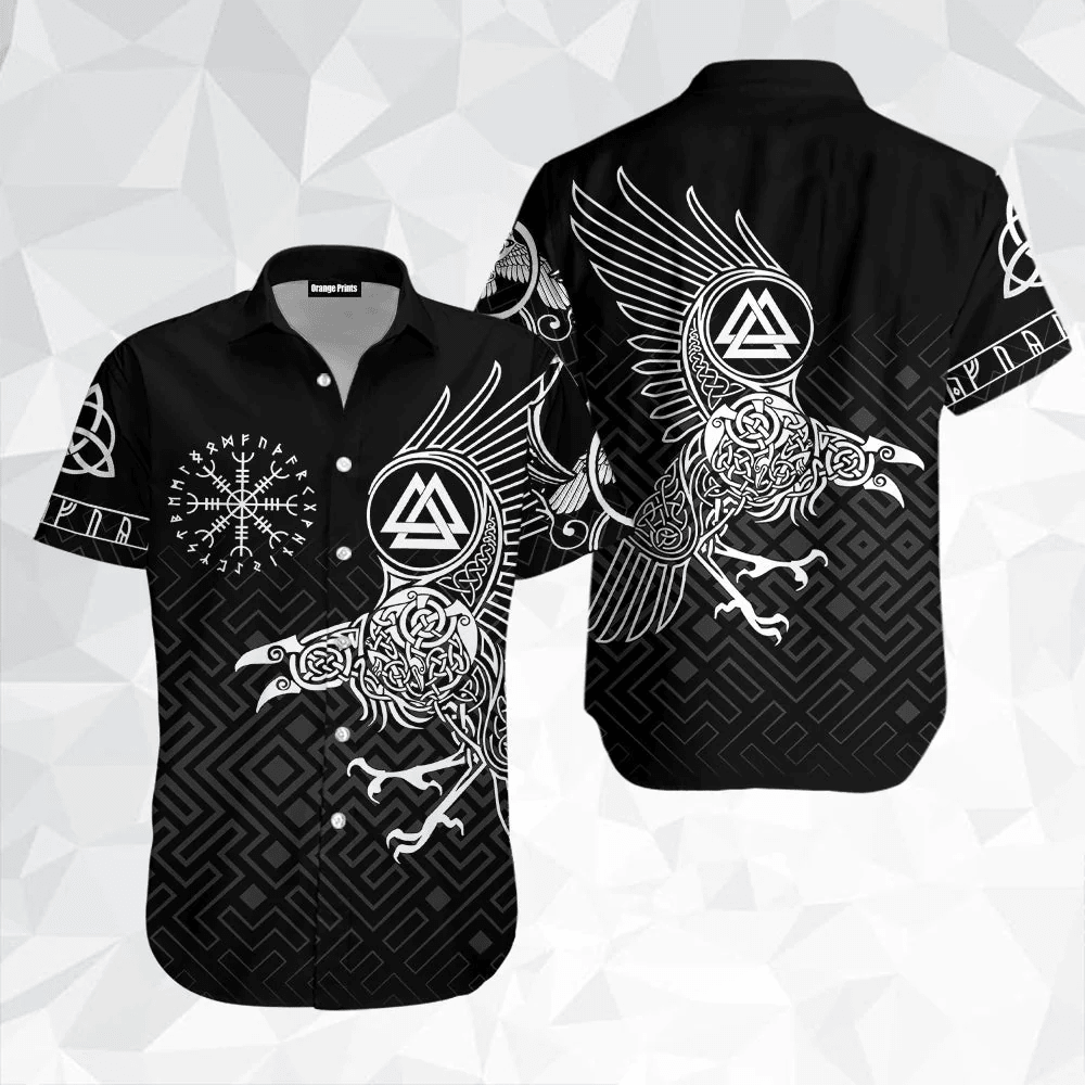 The Raven Of Odin Viking Hawaiian Shirt For