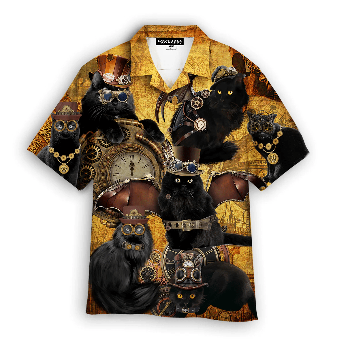 The Royal Steampunk Cat Trendy Hawaiian Shirt