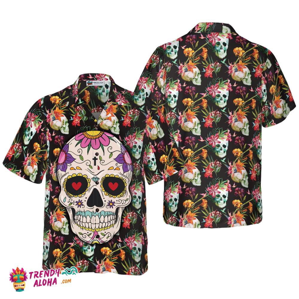 The Tropical Floral Skull Hawaiian Shirt The Tropical Floral Skull Hawaiian Shirt