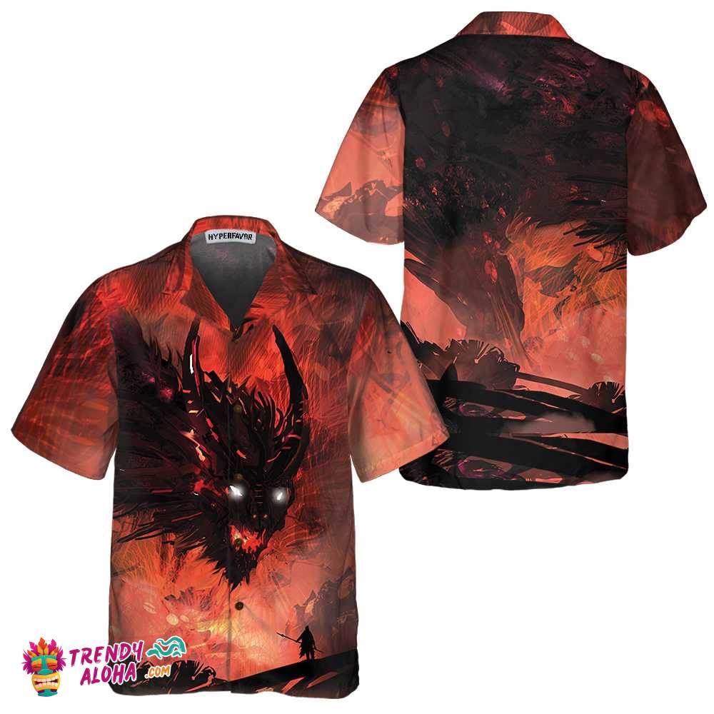 The War Dragon Hawaiian Shirt, Cool Dragon Shirt For Men