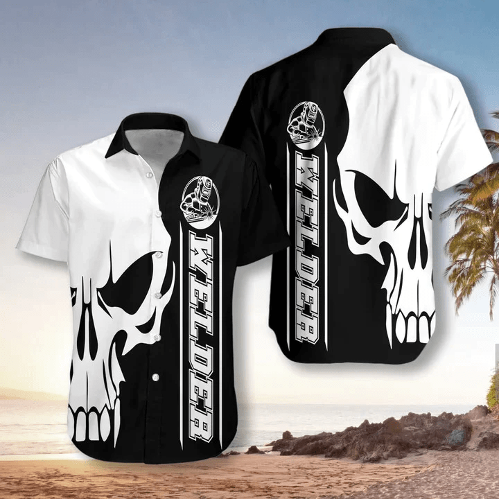 The Welder Skull Trendy Hawaiian Shirt For Men And Women The Welder Skull Trendy Hawaiian Shirt For Men And Women