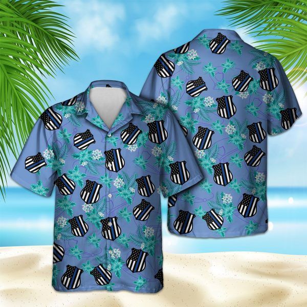 Thin Blue Line Hawaii Shirt Police Seamless Pattern Trendy Hawaiian Shirt Thin Blue Line Hawaii Shirt Police Seamless Pattern Trendy Hawaiian Shirt