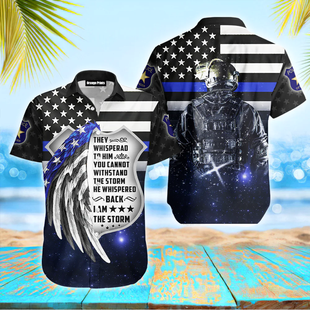 Thin Blue Line Police Trendy Hawaiian Shirt For