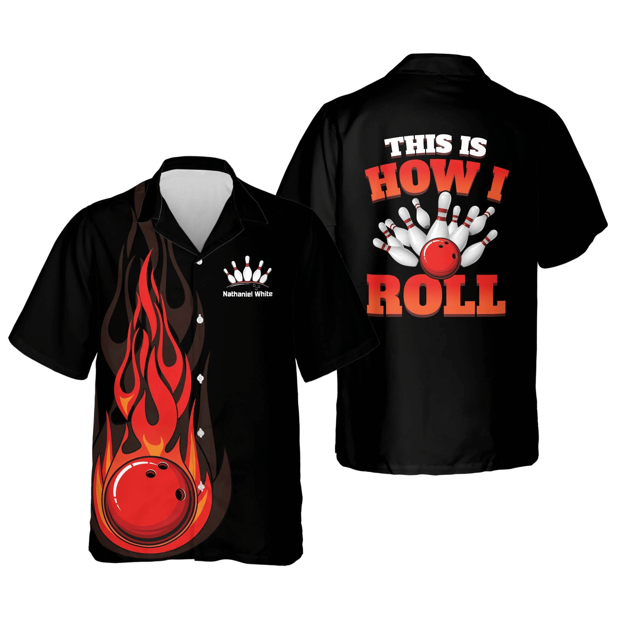 This Is How I Roll Flame Bowling Trendy Hawaiian Shirt, Bowling Team Shirt, Bowling Gift