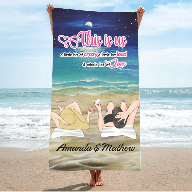 This is Us Crazy Couple Summer Personalized Anniversary Beach Towels