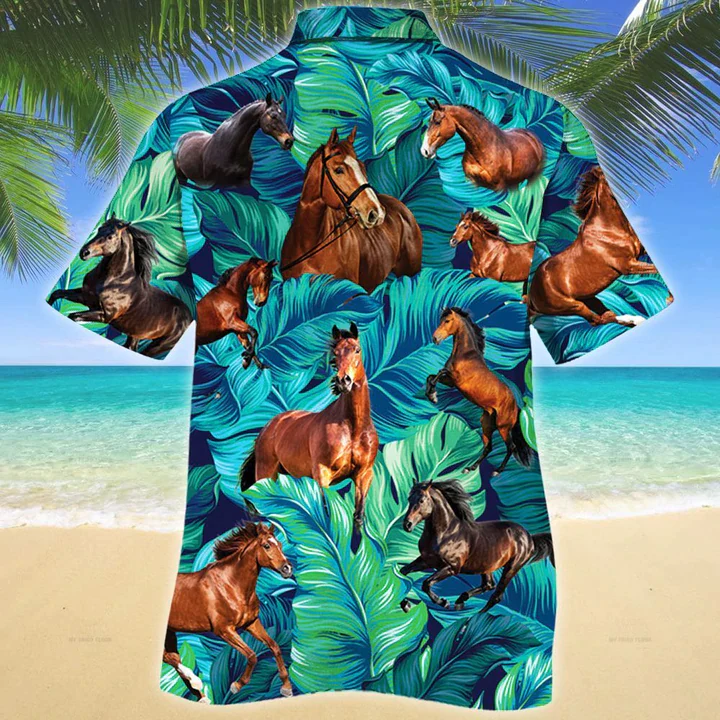 Thoroughbred Horse Lovers Trendy Hawaiian Shirt, Animal Trendy Hawaiian Shirt Men, Women, Gift For Horse Lovers
