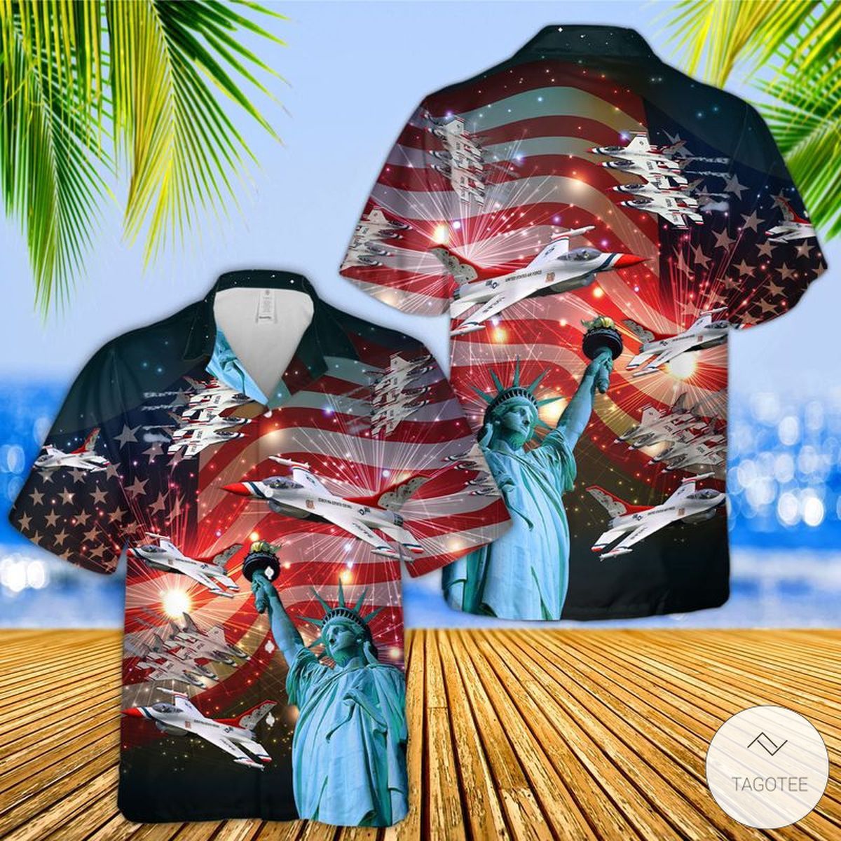 Thunderbirds July Air Show Patriotic Celebrative Hawaiian Shirt Unique