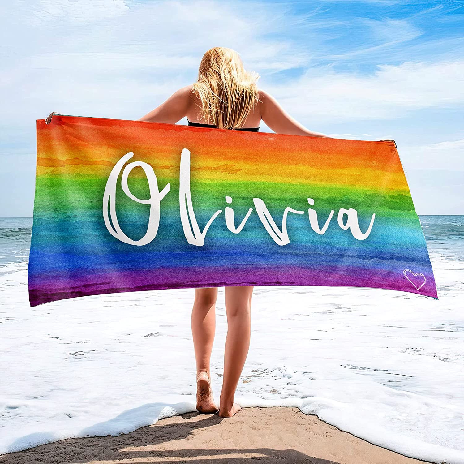 Tie Dye Design Monogrammed Beach Towels Adults Kids Unique Gift
