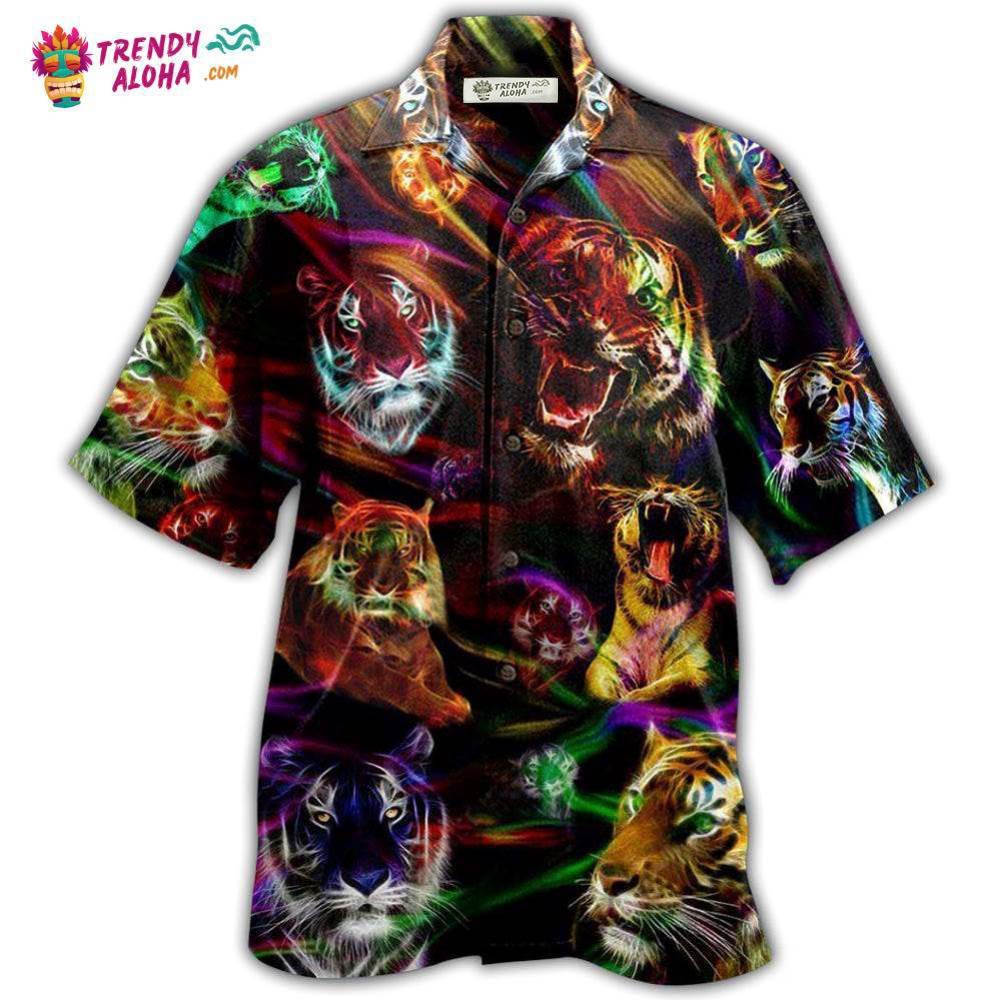 Tiger Animals Amazing Tiger Neon Hawaiian Shirt – Trendy Aloha