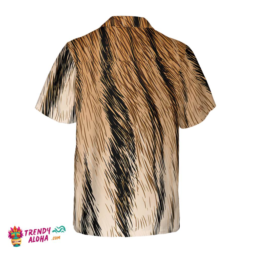 Tiger Fur Strip Pattern Hawaiian Shirt