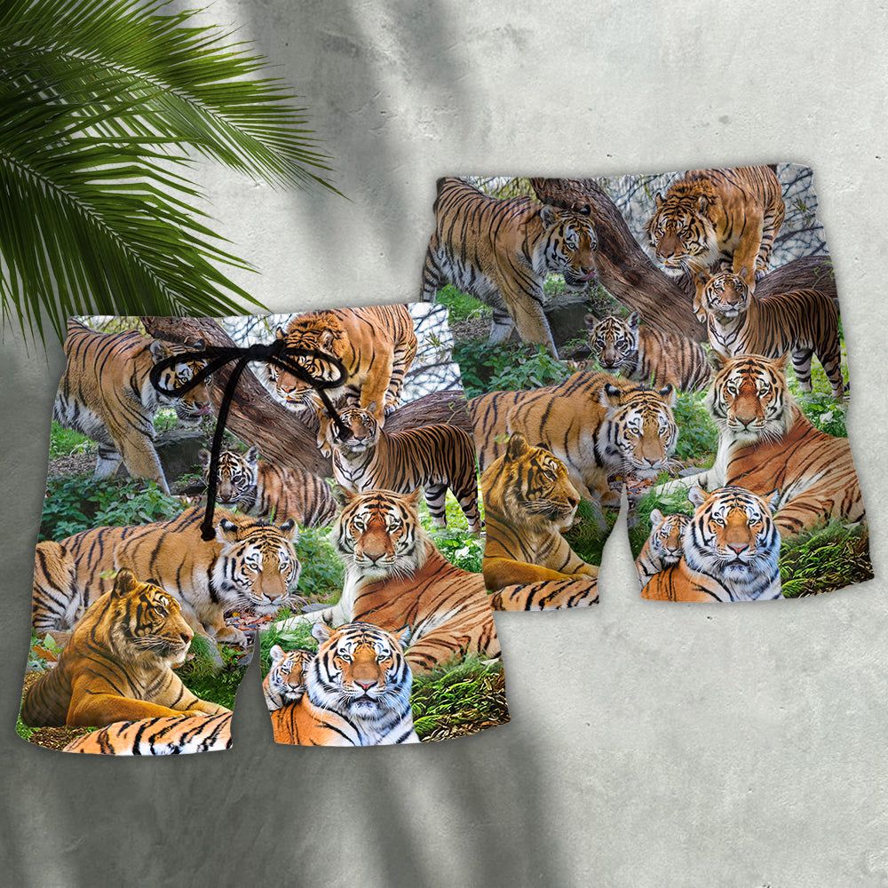 Tiger God Is In The Tiger As Well As In The Lamb Trendy Aloha Hawaiian Beach Shorts