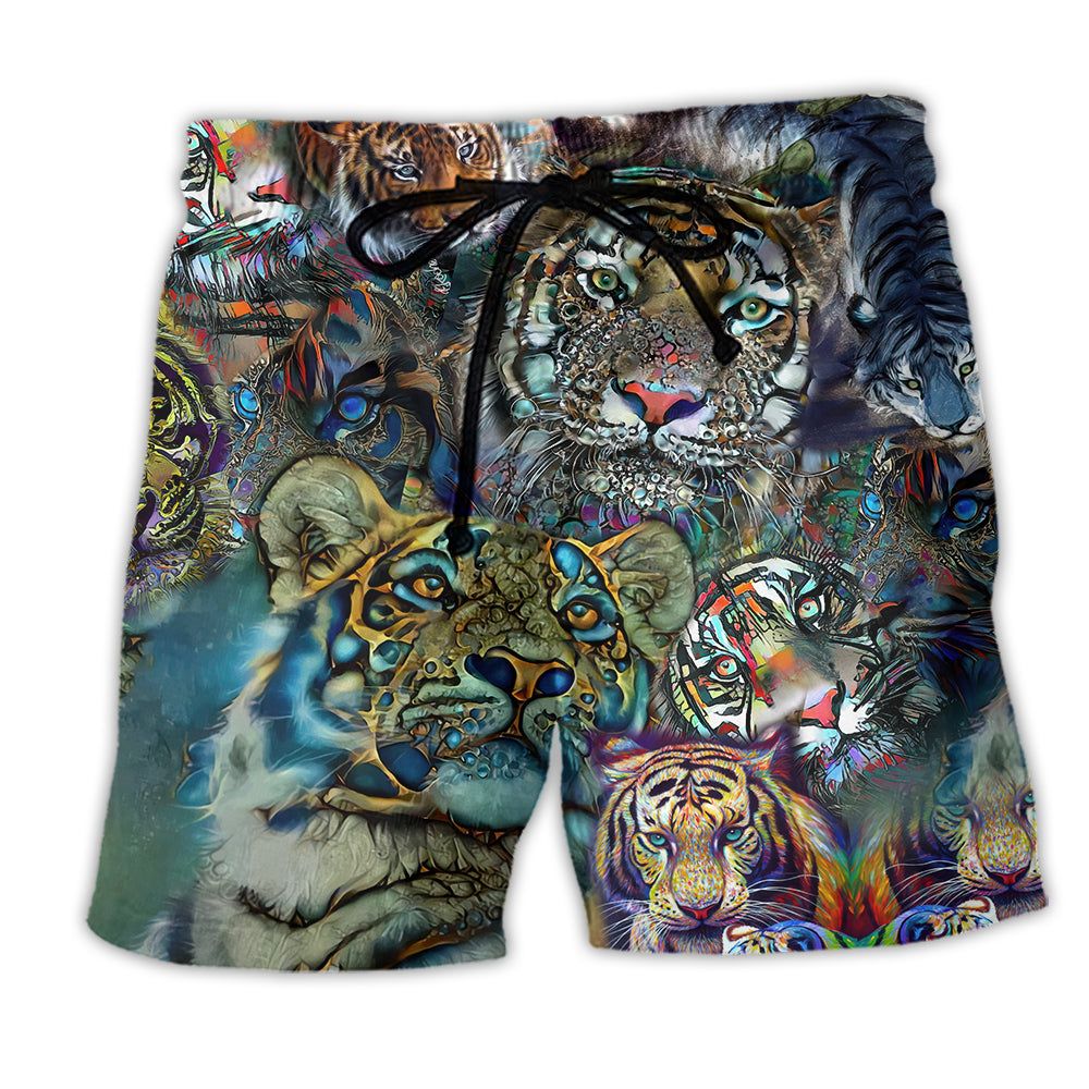 Tiger Lover Cool Style Trendy Aloha Hawaiian Beach Shorts