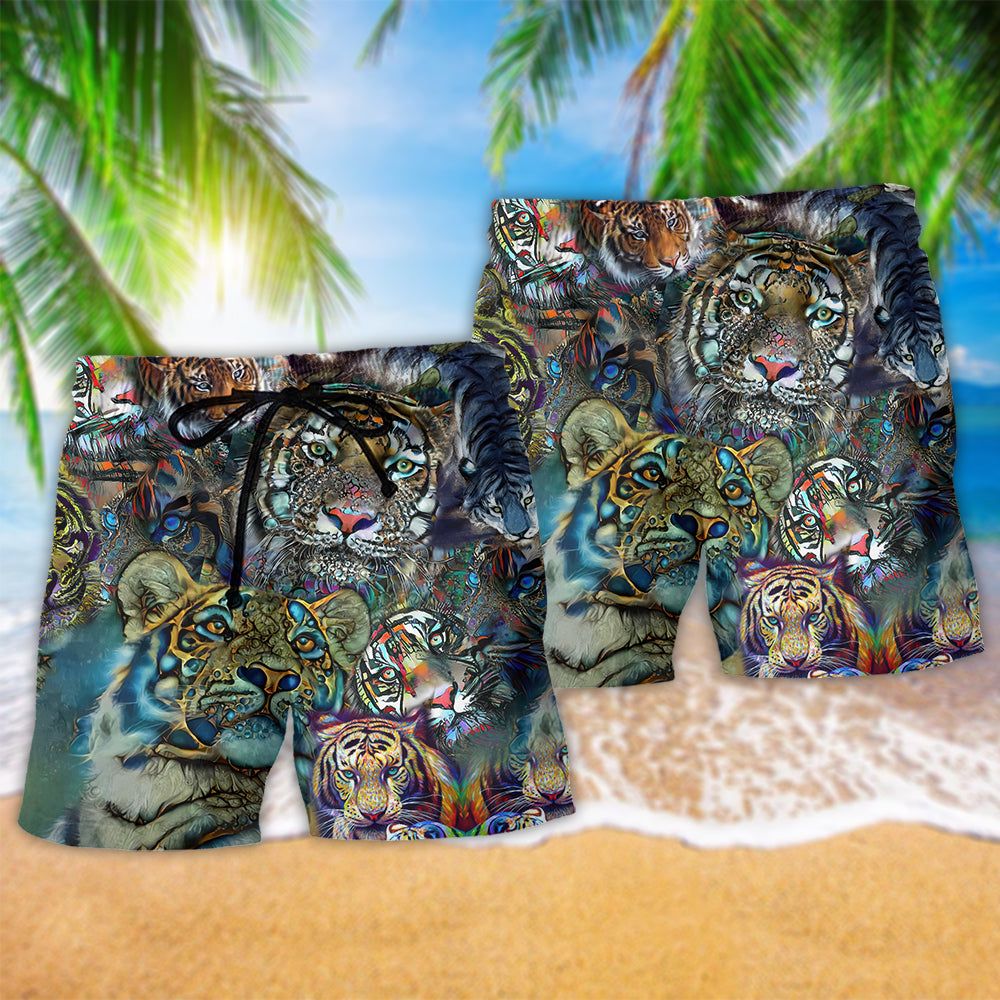 Tiger Lover Cool Style Trendy Aloha Hawaiian Beach Shorts