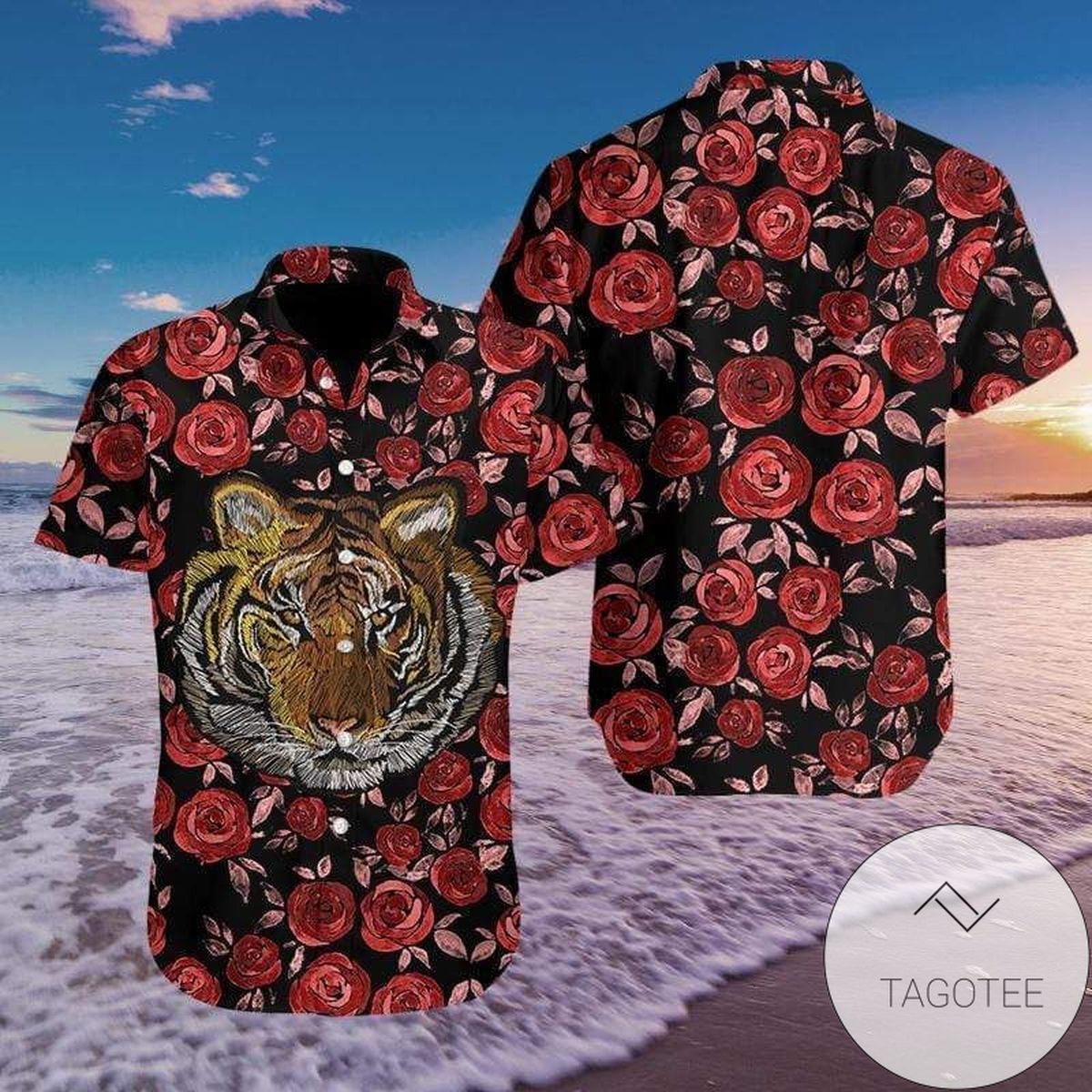 Tiger Rose 3108 Design Elegance Hawaiian Shirt Unique Tropical Collection