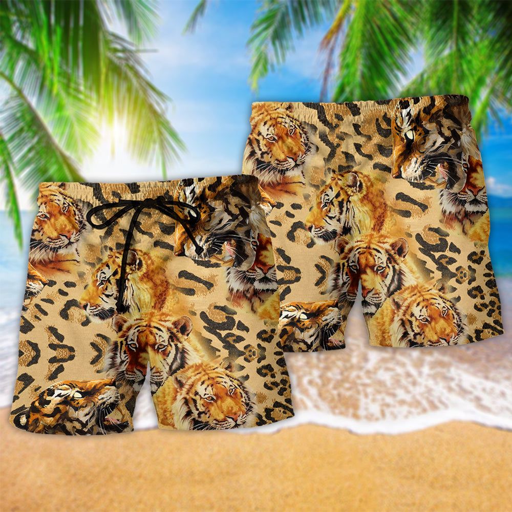 Tiger Stay Cool So Amazing Trendy Aloha Hawaiian Beach Shorts
