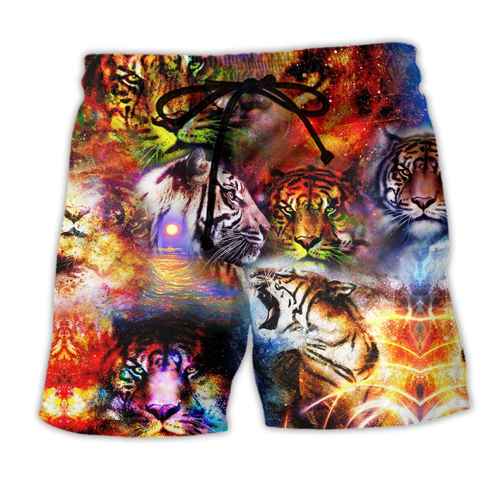 Tiger The Power Of Tigers In The Universe Cool Style Trendy Aloha Hawaiian Beach Shorts