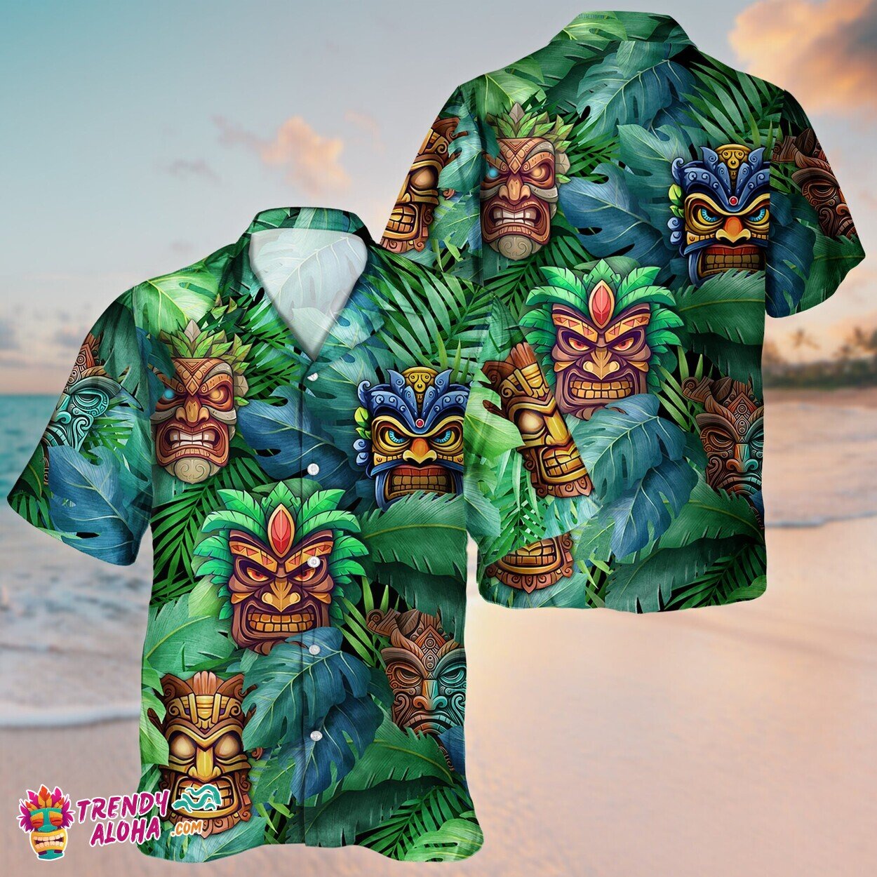Tiki Aloha Spirit Short Sleeve Hawaiian Shirt Unisex Casual Summer Top