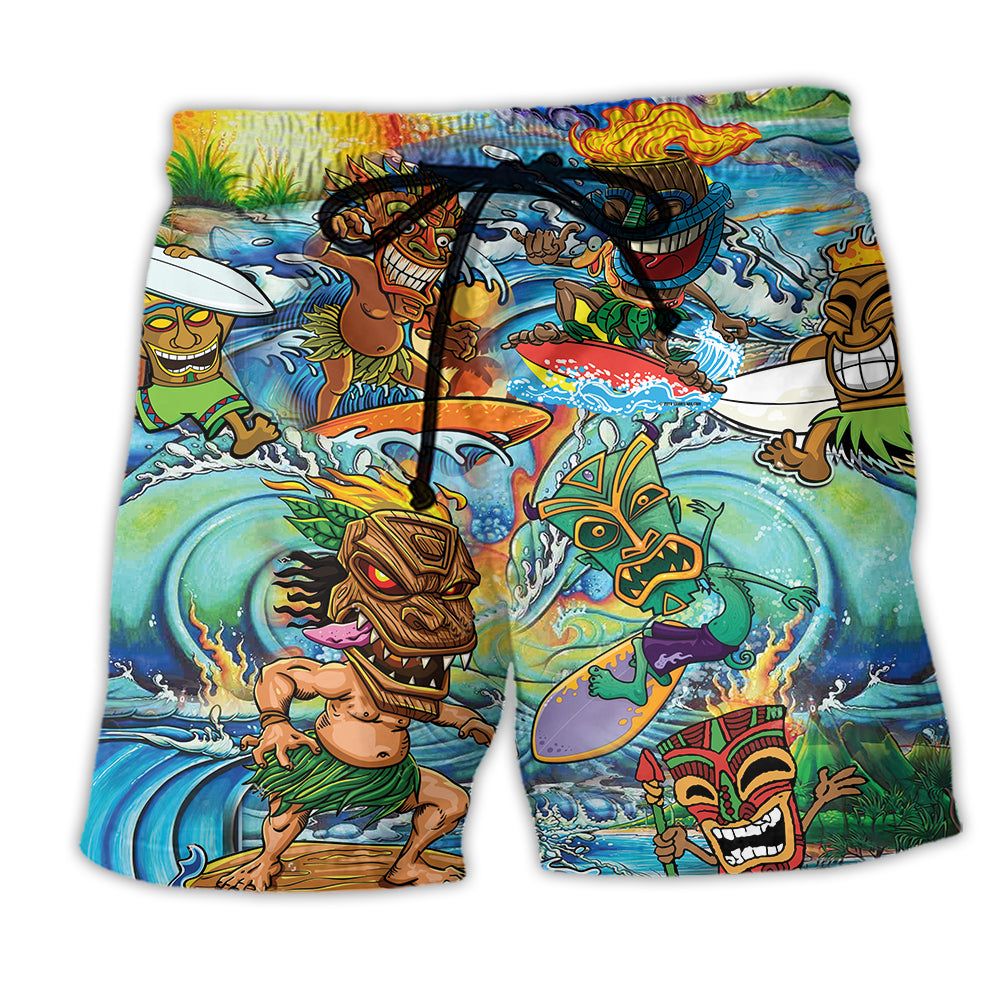 Tiki Aloha Surfing Into The Sunset Trendy Aloha Hawaiian Beach Shorts Tiki Aloha Surfing Into The Sunset Trendy Aloha Hawaiian Beach Shorts