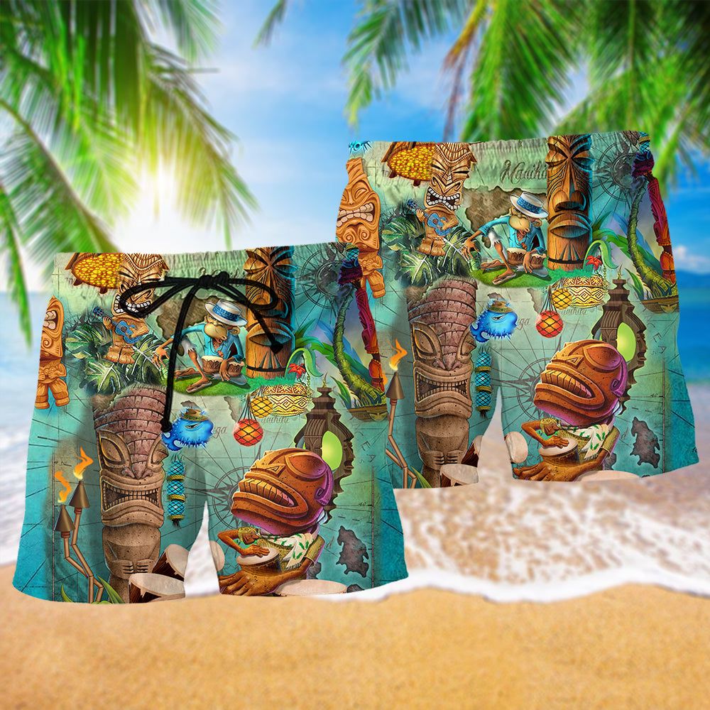 Tiki Bar Is Open Trendy Aloha Hawaiian Beach Shorts