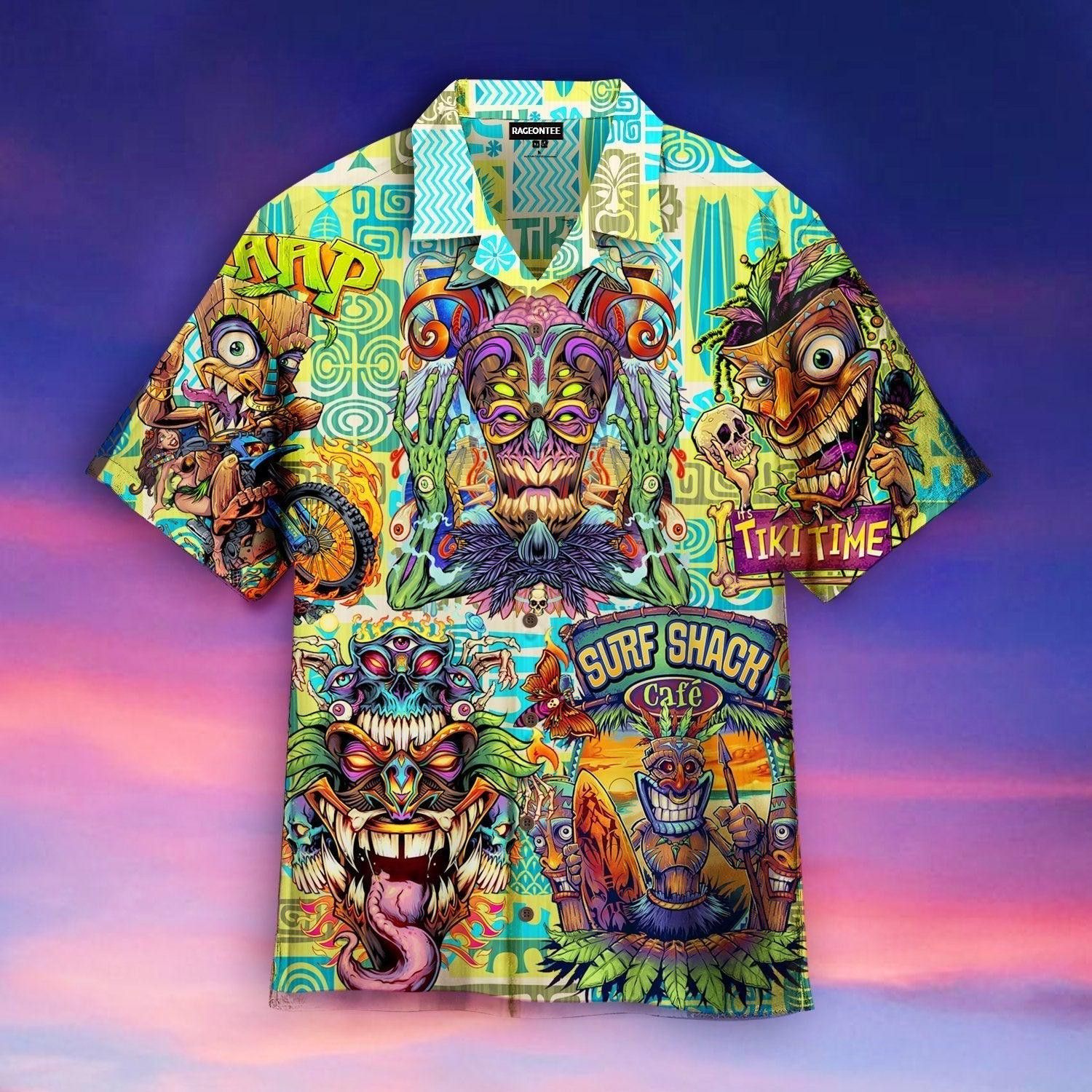 Tiki Creature Tantrum Trendy Hawaiian Shirt For