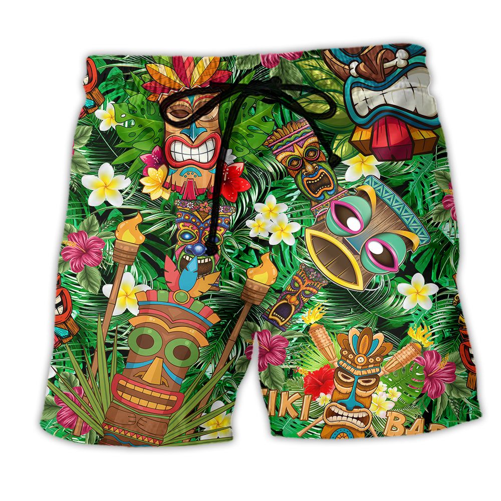 Tiki Don’t Tiki Me Off Trendy Aloha Hawaiian Beach Shorts
