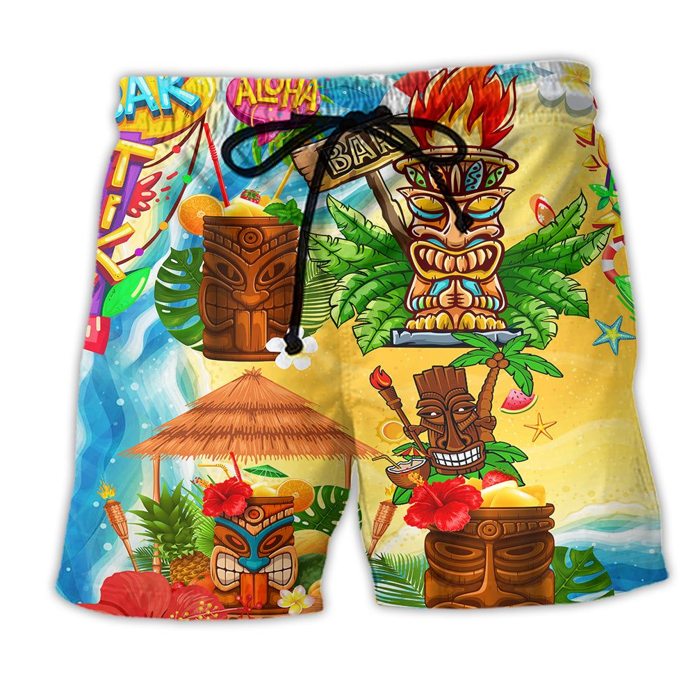 Tiki Good Times Great Friends At Tiki Bar Colorful Trendy Aloha Hawaiian Beach Shorts Tiki Good Times Great Friends At Tiki Bar Colorful Trendy Aloha Hawaiian Beach Shorts